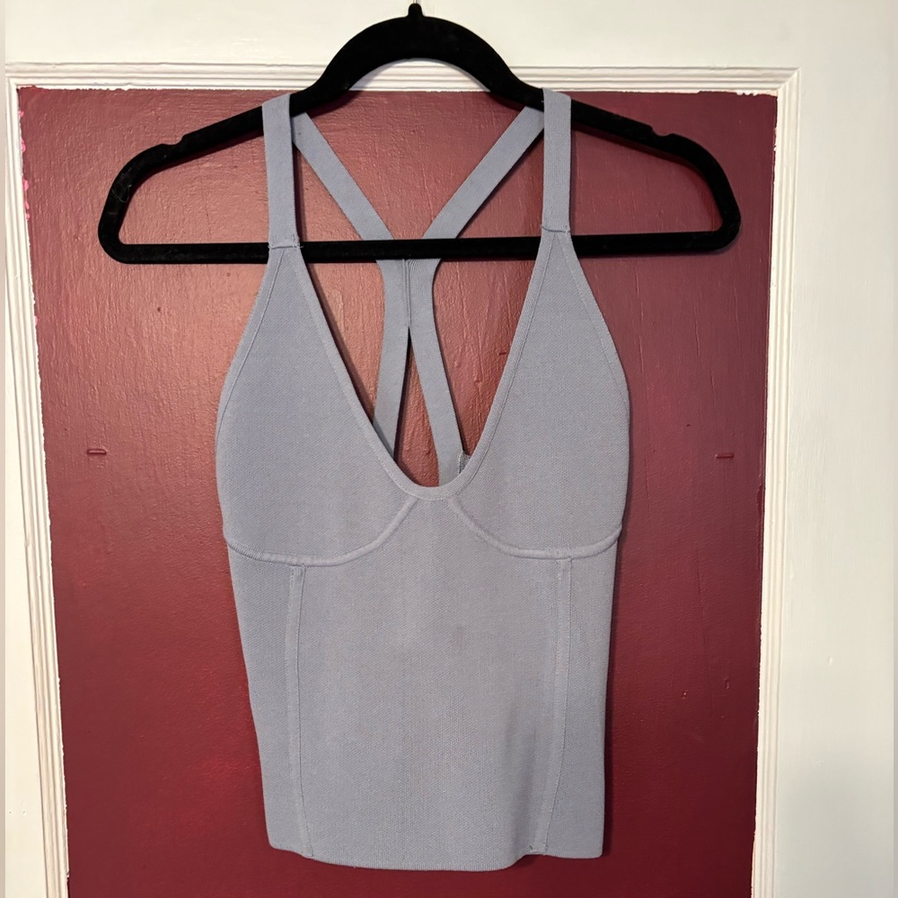 Zara Knit Light periwinkle going out corset top